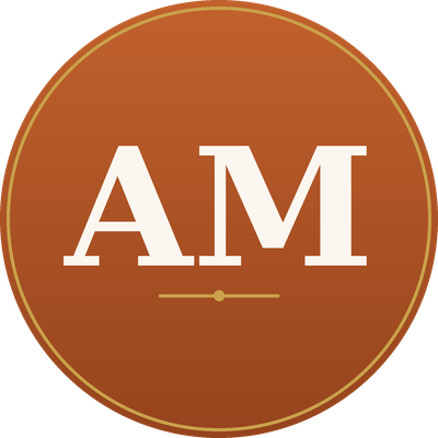 AM monogram badge