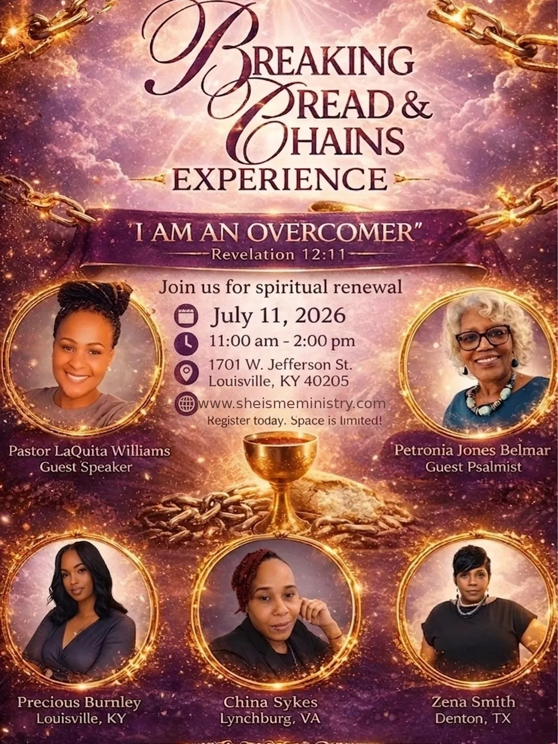 Breaking Bread & Chains Experience — July 11, 2026, Louisville, KY.